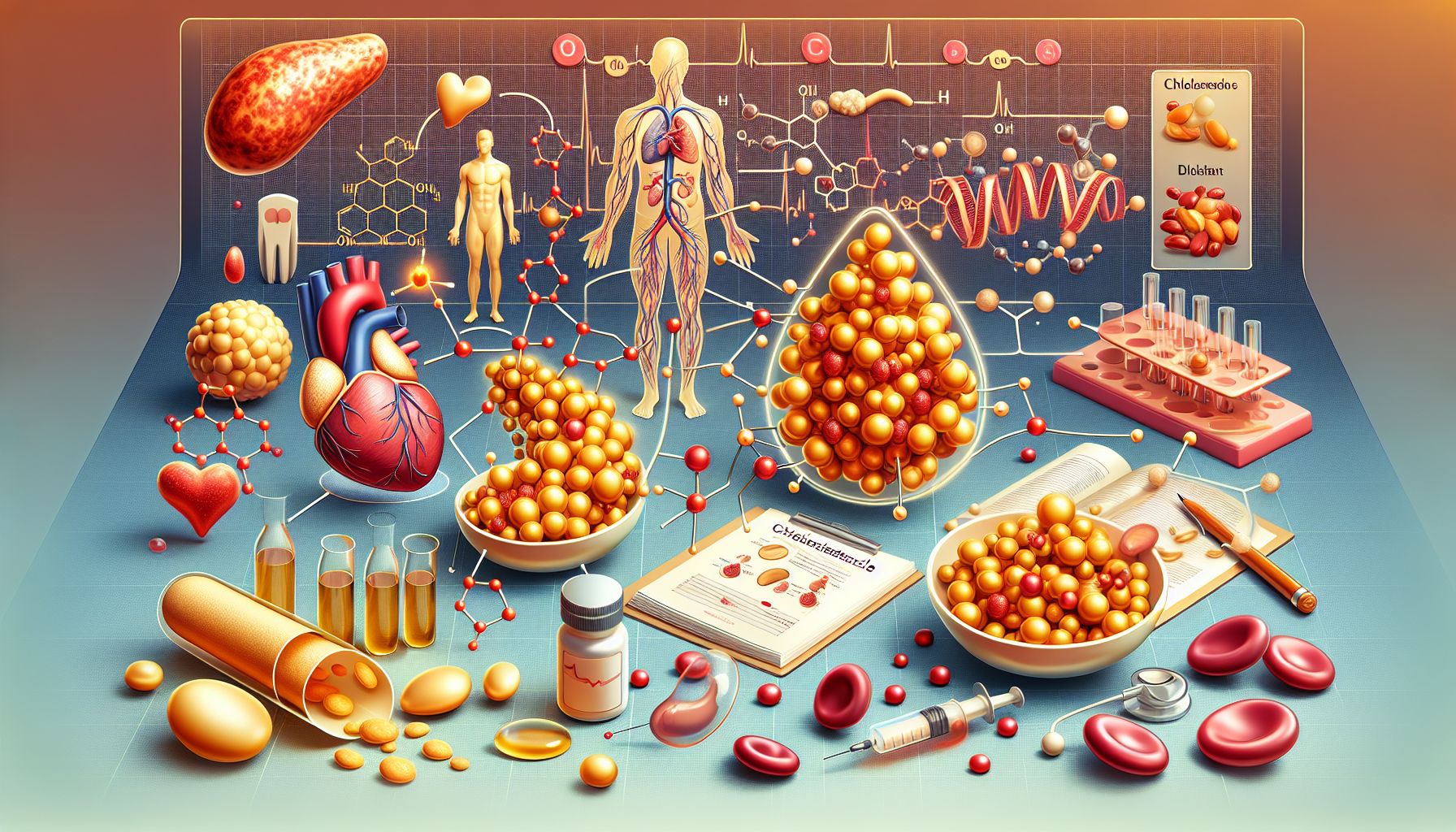 Image showing a diagram of cholesterol in the human body